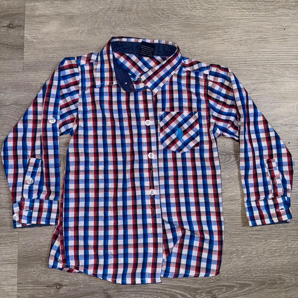 U.S. Polo Assn. Red and Blue Button Down Shirt